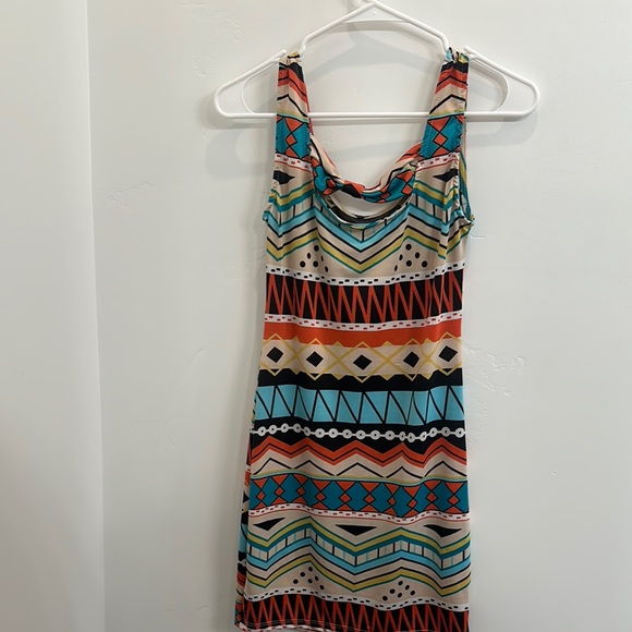 Multicolor Geometric Pattern Dress - Picture 2 of 2